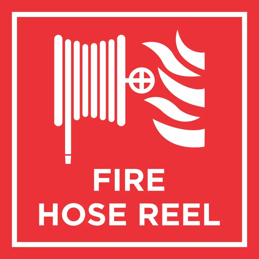 Fire hose reel sign