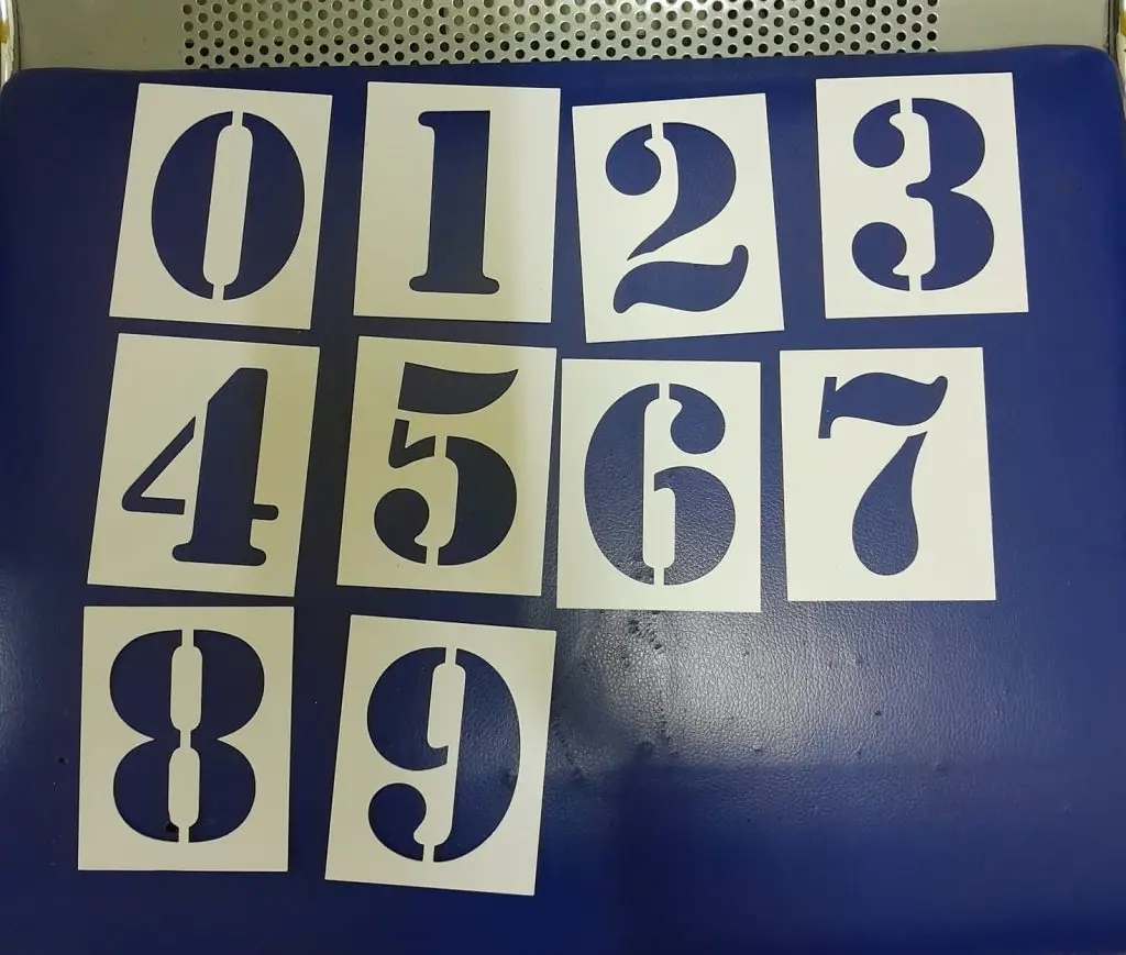 Numbers stencil