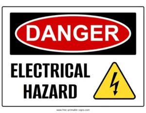 Danger electrical hazard sign