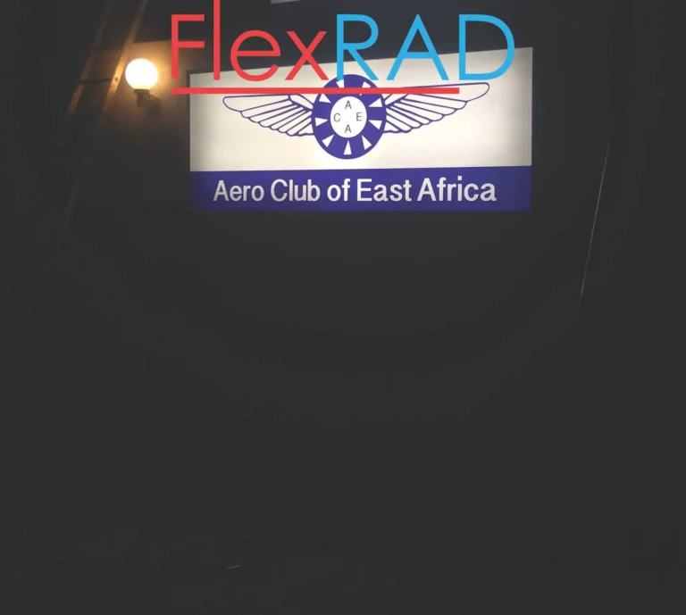 Light box sign installed at Wilson Airport, Nairobi