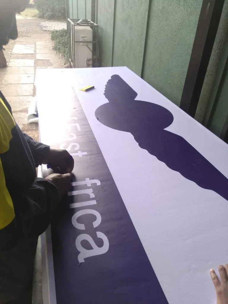 Light box sign frame being fabricated in the Flexrad workshop