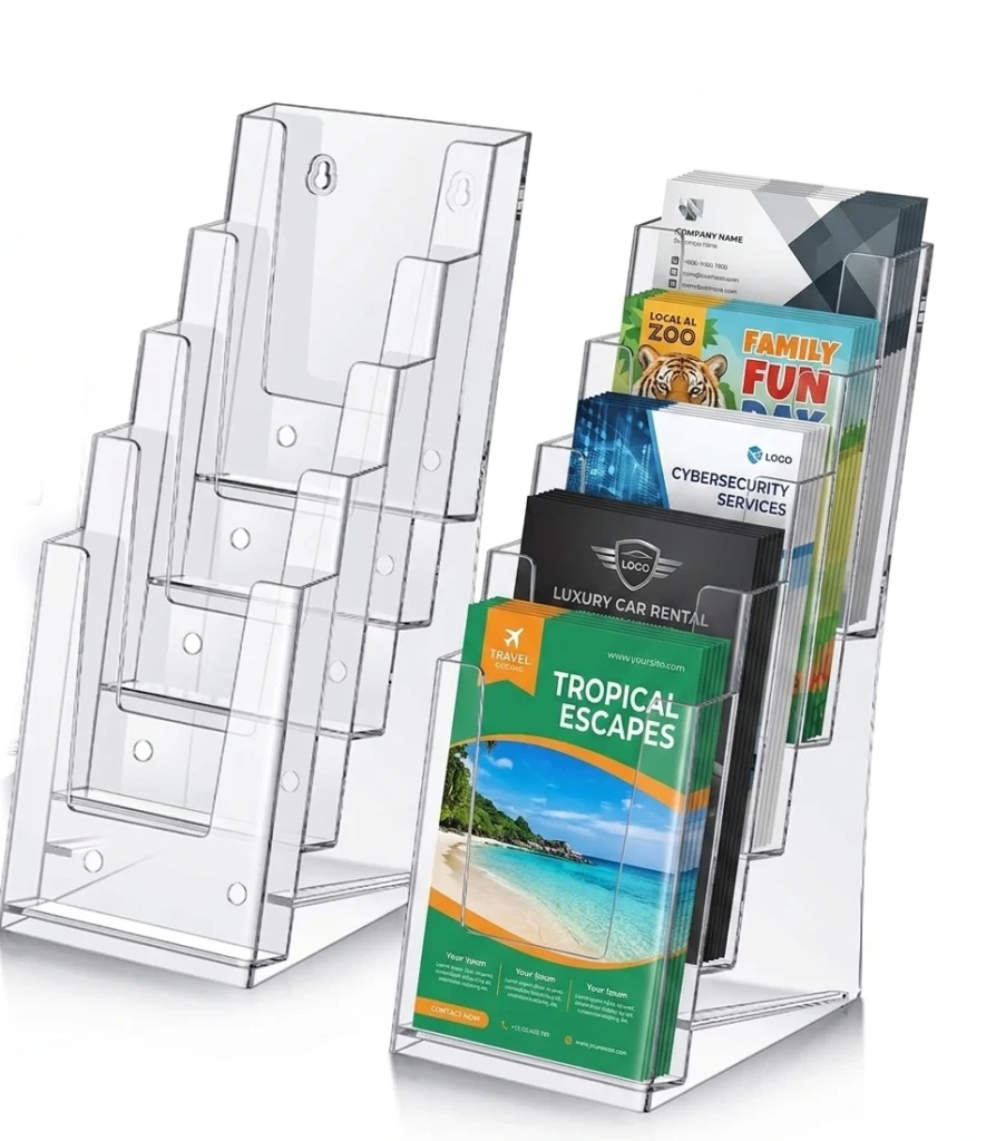 Multi Pocket / Multi Tier Acrylic Brochure Holder