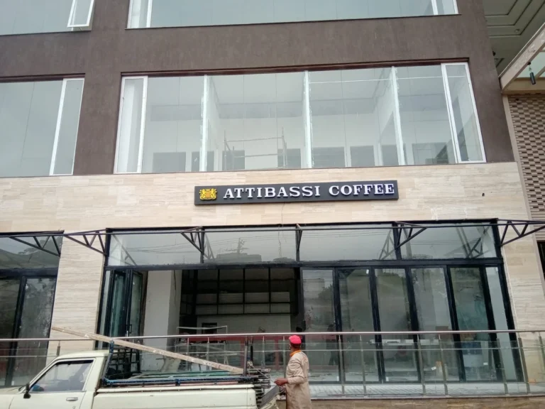 3D acrylic logo on an ACP panel frame for Attibassi, Upper Hill, Nairobi